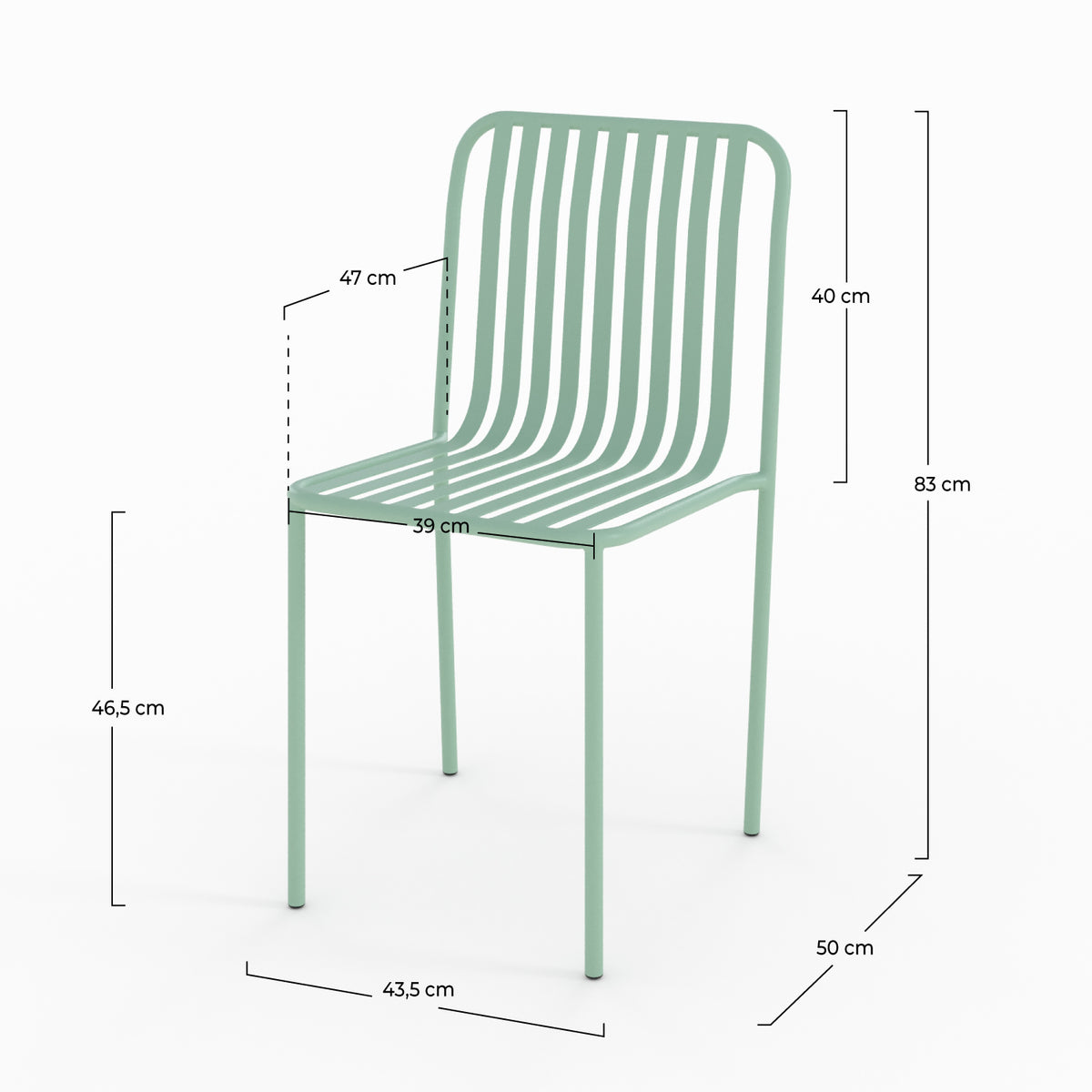 chaise jardin yumi metal vert lot 2