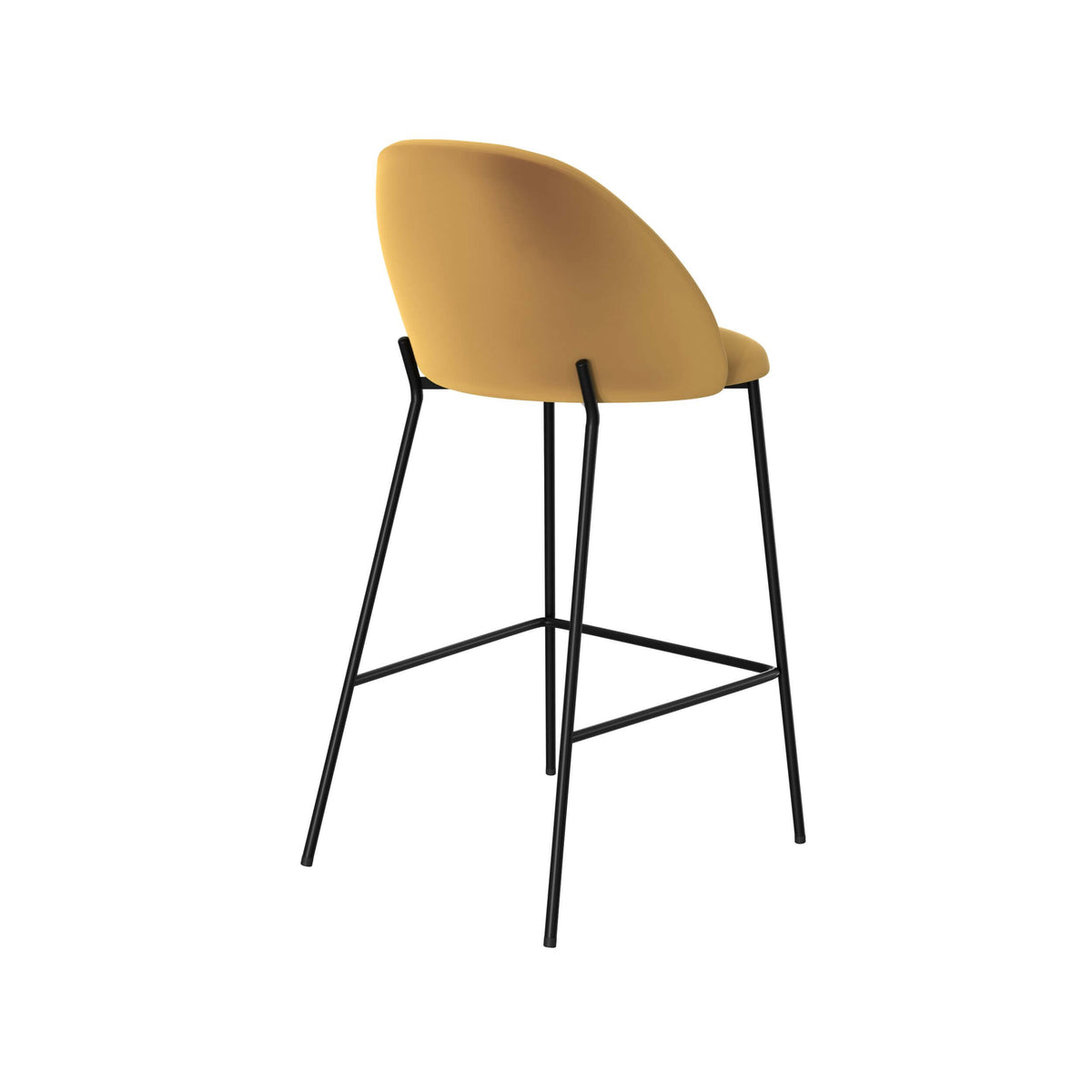 chaise karl de bar en velours jaune 66cm lot de 2