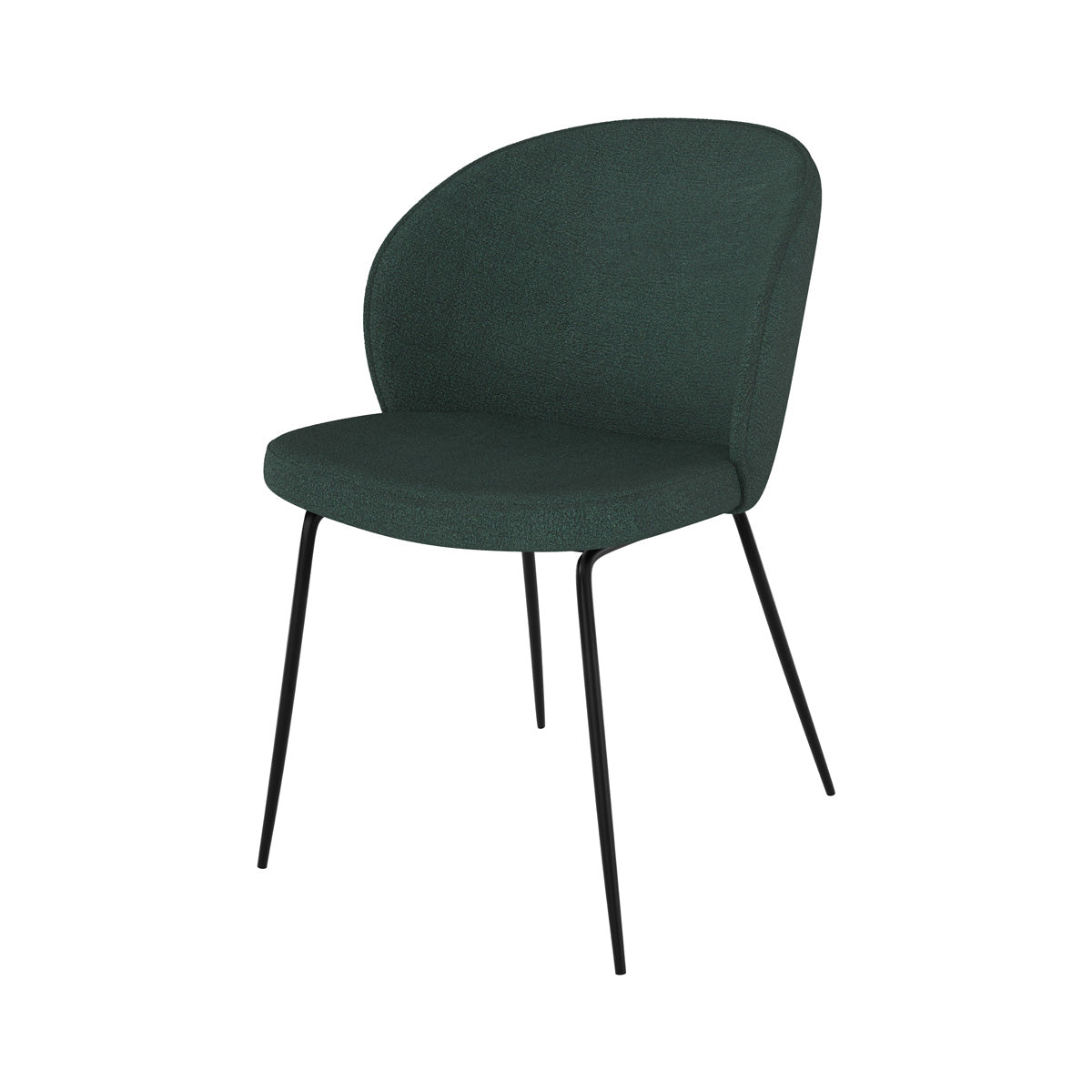 chaise lot de 2 en tissu bouclette vert groom