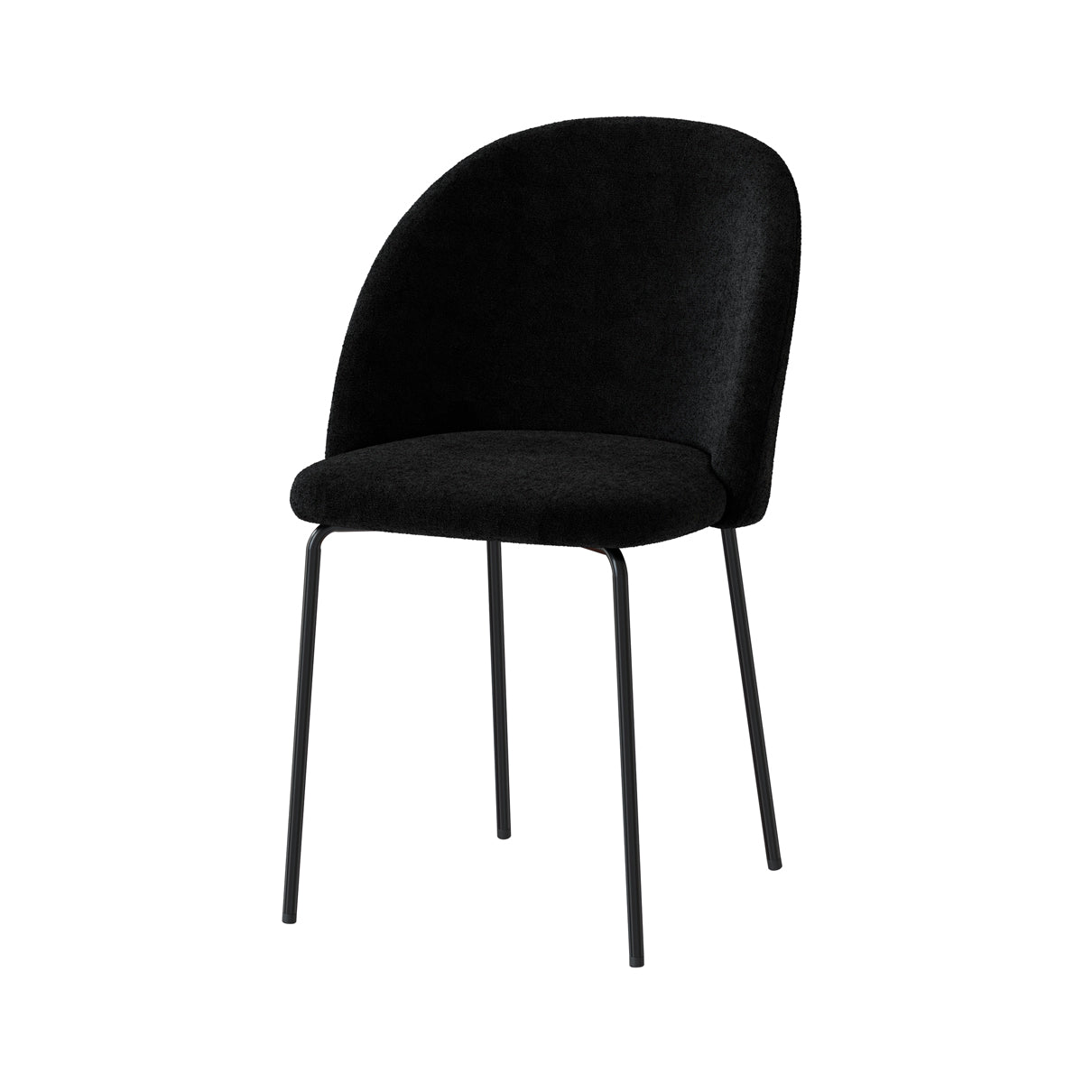 chaise lot de 2 karl pieds noir effet laine bouclette