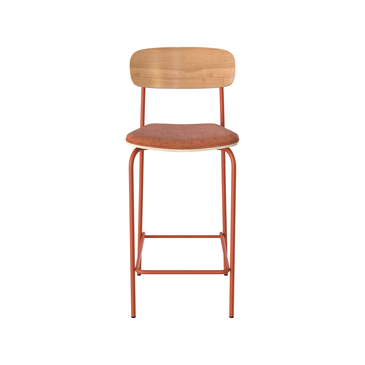 chaise louna pour ilot central en tissu terracotta 65 cm lot de 2