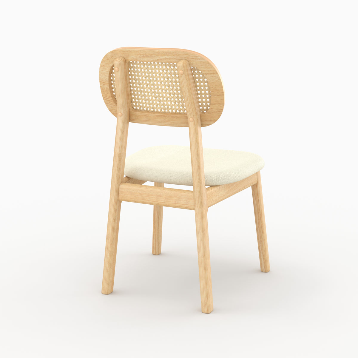 Chaise Maria chêne clair cannage assise écru trois quarts dos – Maison Pavane
