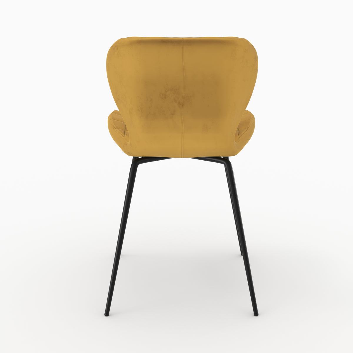 sedia mazzia in velluto giallo curry 2 piedi in metallo set di 2