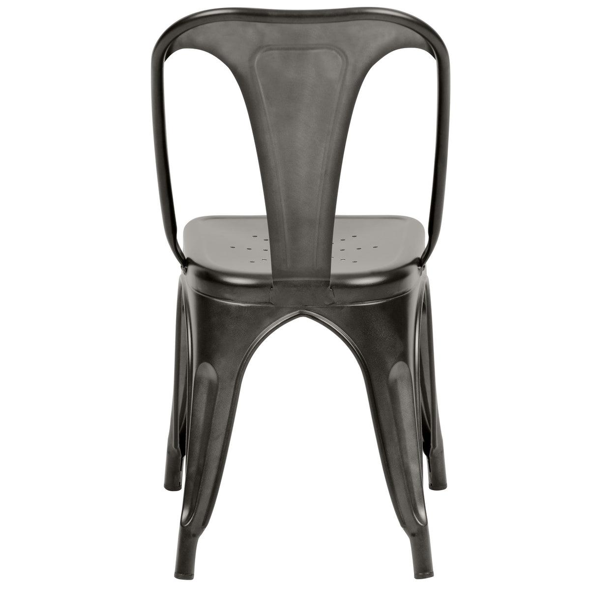 chaise metal gris fonce