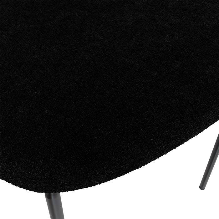 chaise noire effet laine bouclette pieds metal karl