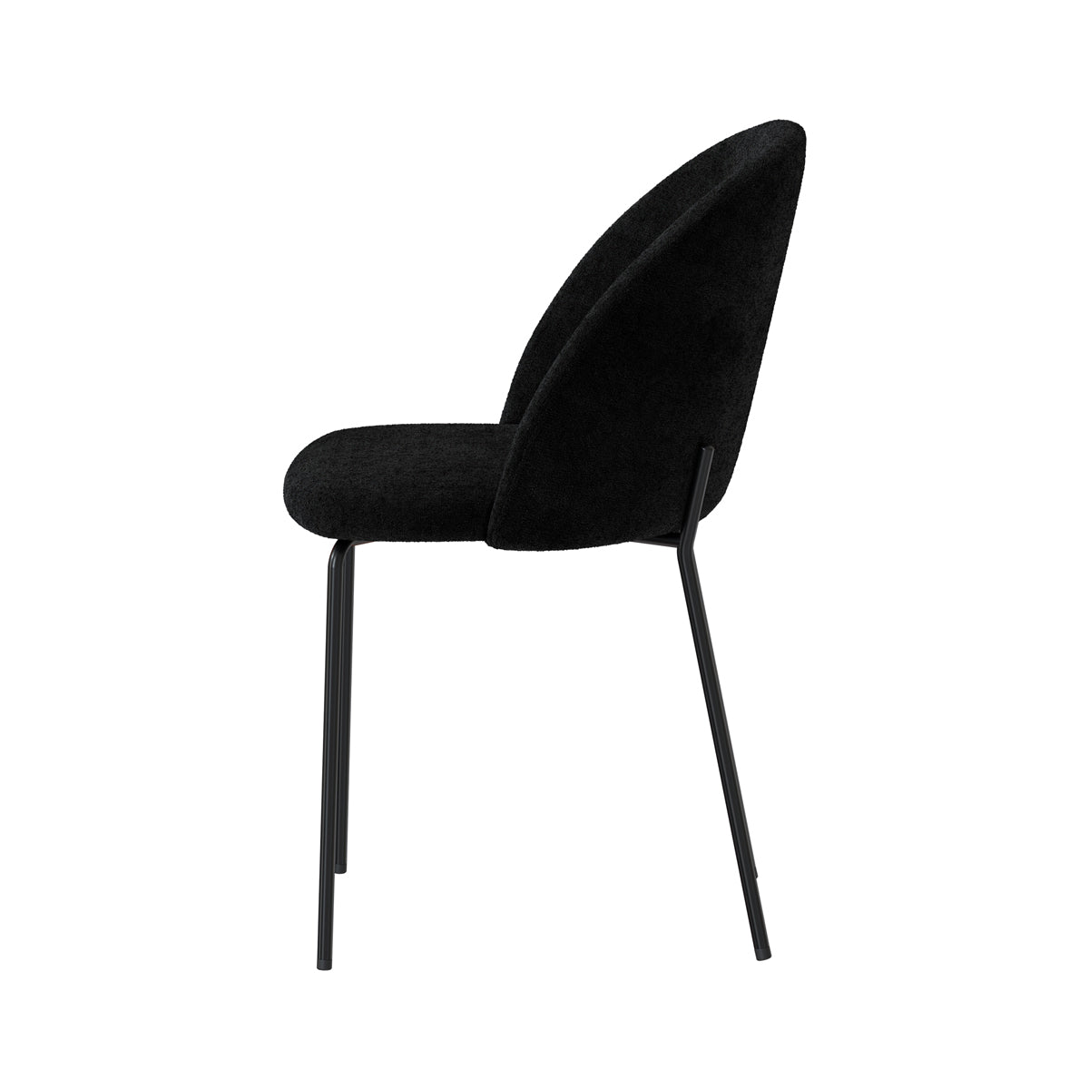 chaise noire karl en tissu et peids metal