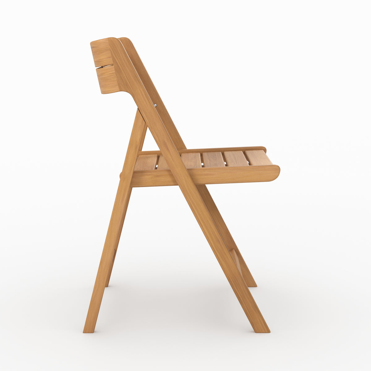 Chaise pliante Siquijor acacia vue côté profil