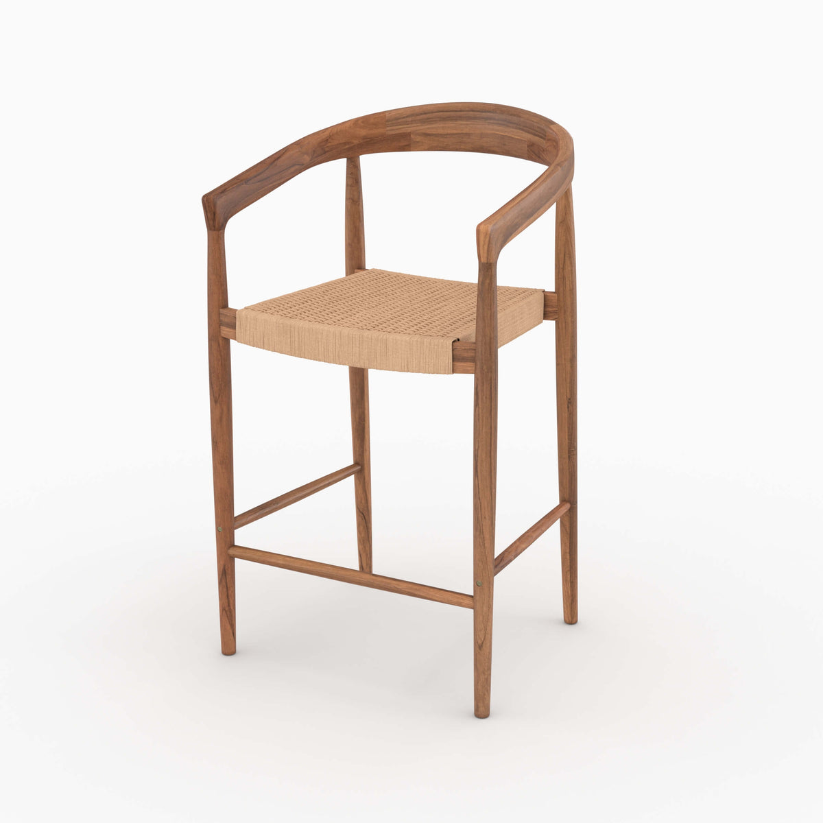 chaise pour ilot central 65 cm en bois de teck bali lot de 2