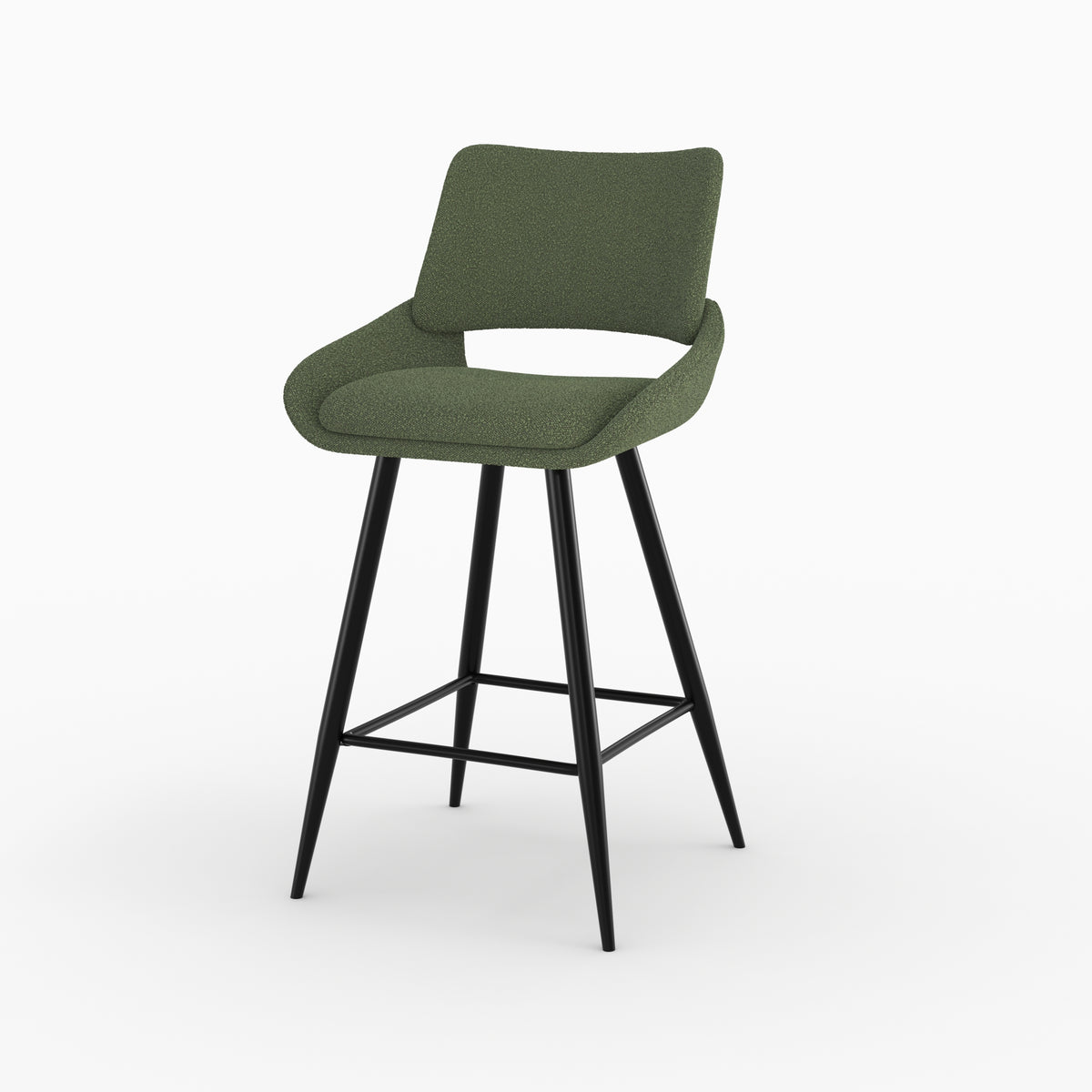 chaise pour ilot central alfy en tissu boucle vert 66 cm lot de 2