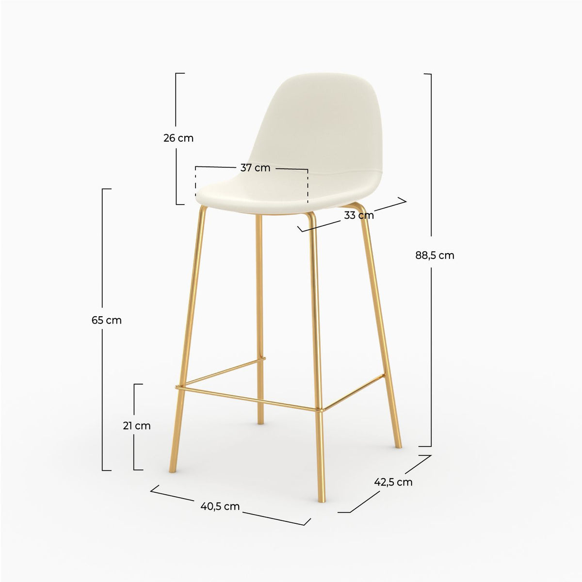 chaise pour ilot central blanche en cuir synthetique henrik