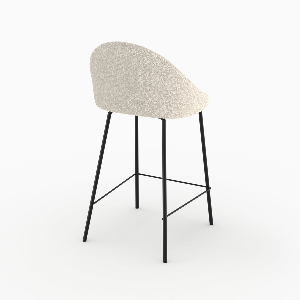 chaise pour ilot central effet laine bouclette blanche 65 cm misty