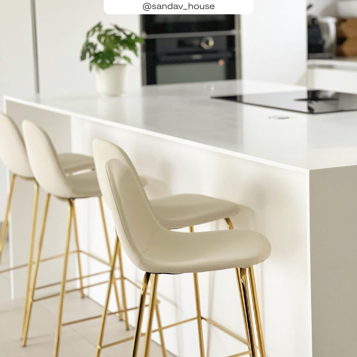 chaise pour ilot central en cuir synth_tique blanc 65 cm henrik