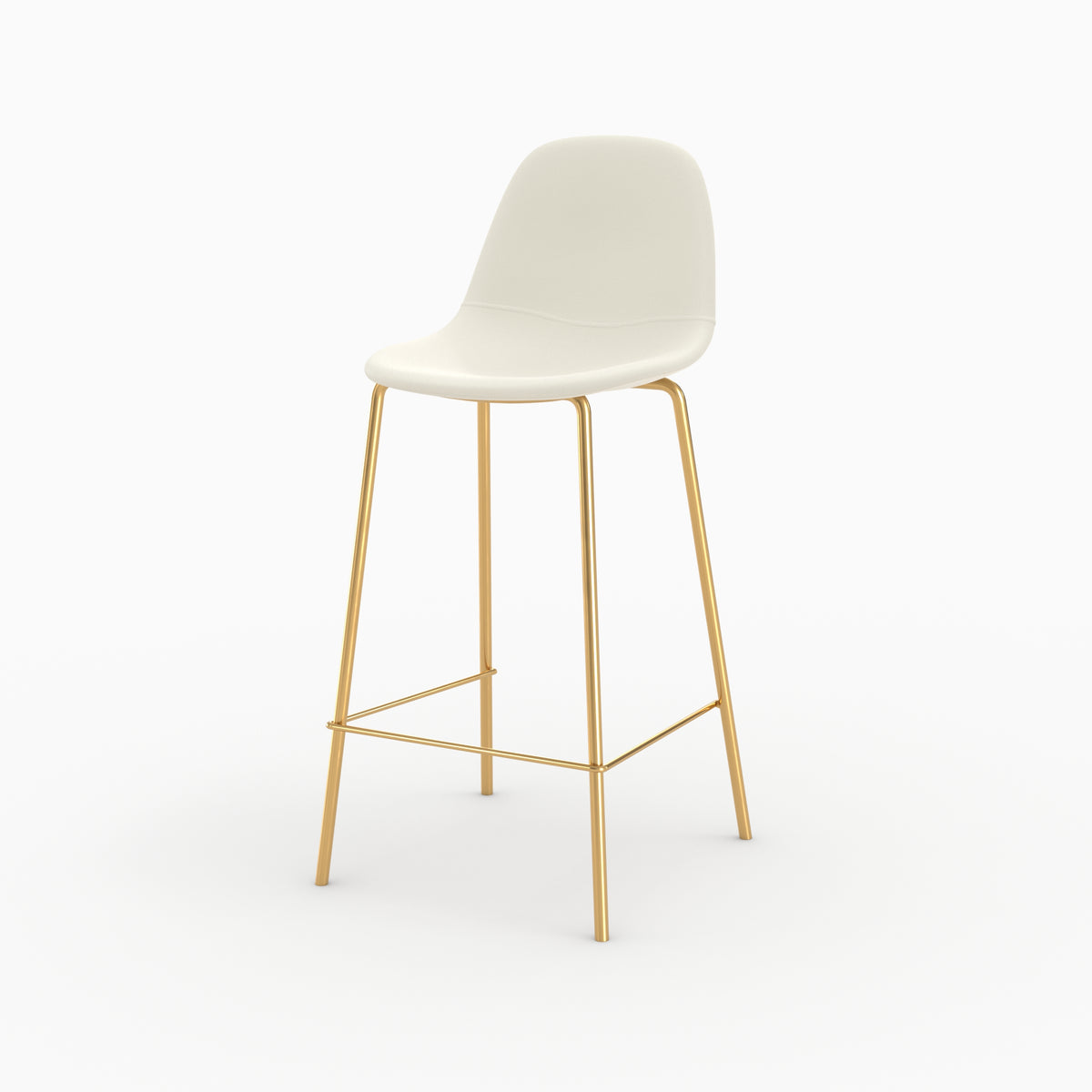 chaise pour ilot central en cuir synthetique blanc henrik