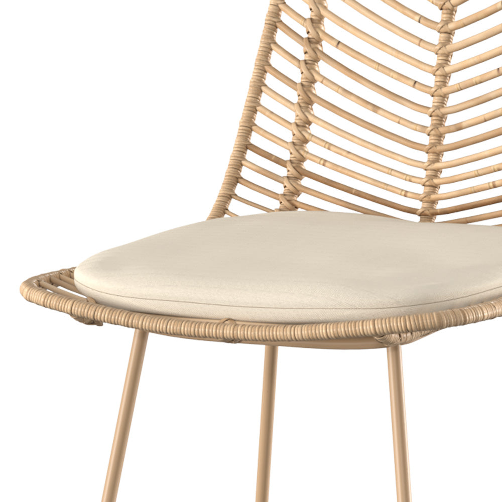 sedia per isola centrale in rattan naturale 66 cm set di 2 tamara