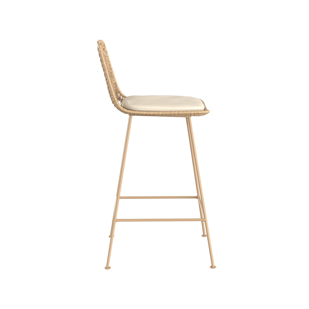 sedia per isola centrale in rattan naturale set di 2 tamara