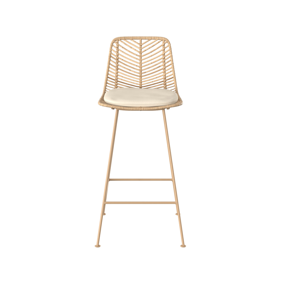 sedia per isola centrale in rattan naturale tamara set di 2