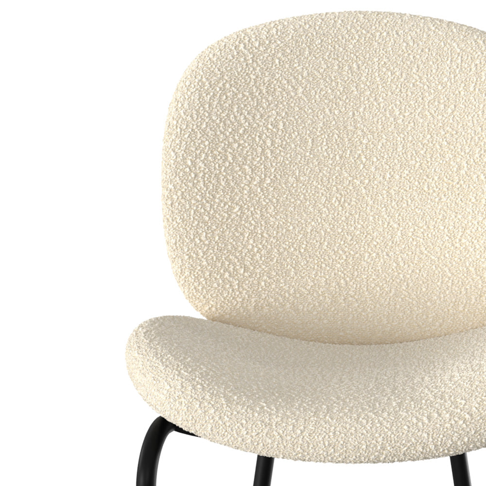 chaise pour ilot central en tissu boucle beige 65