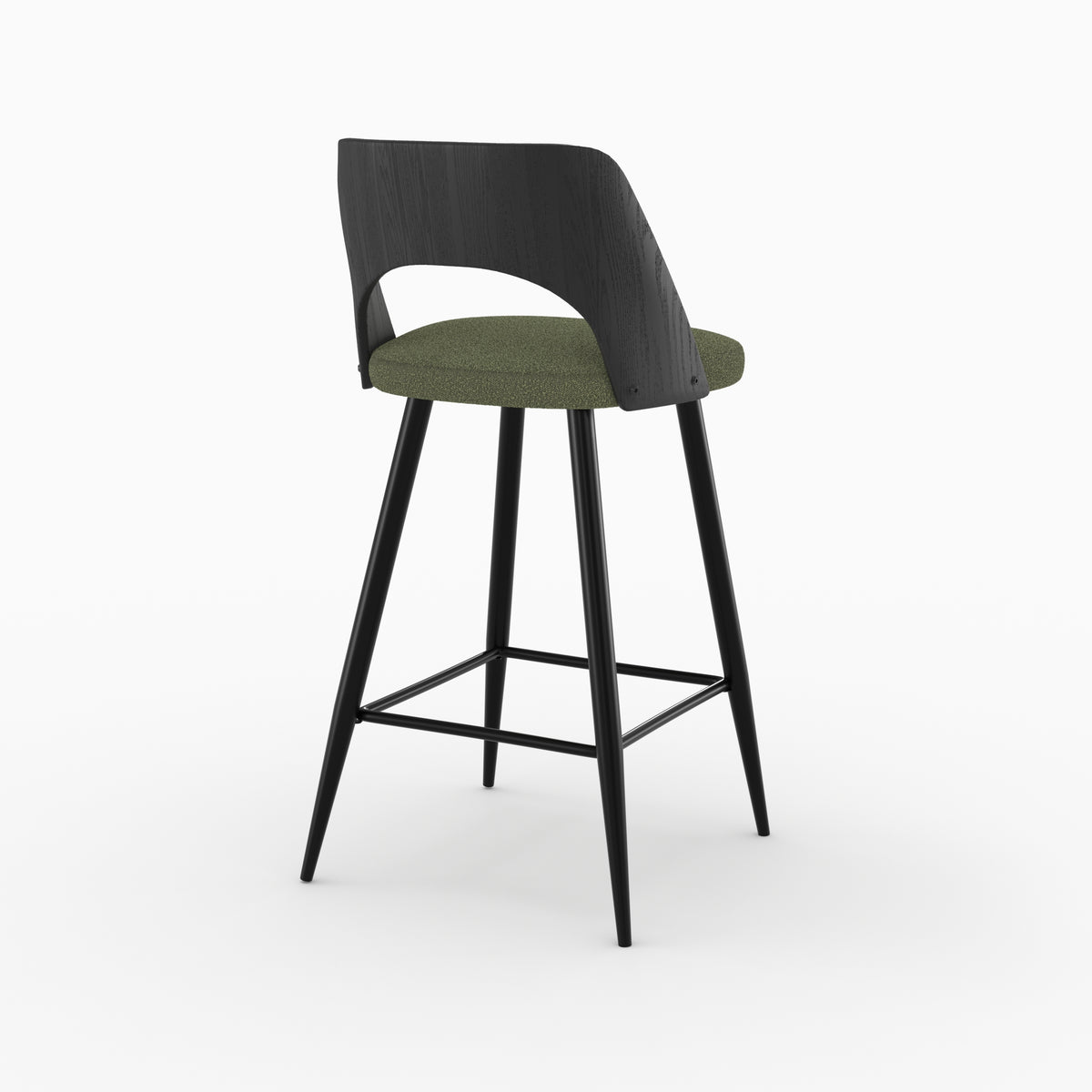 chaise pour ilot central en tissu boucle vert kaki lot de 2 mindy