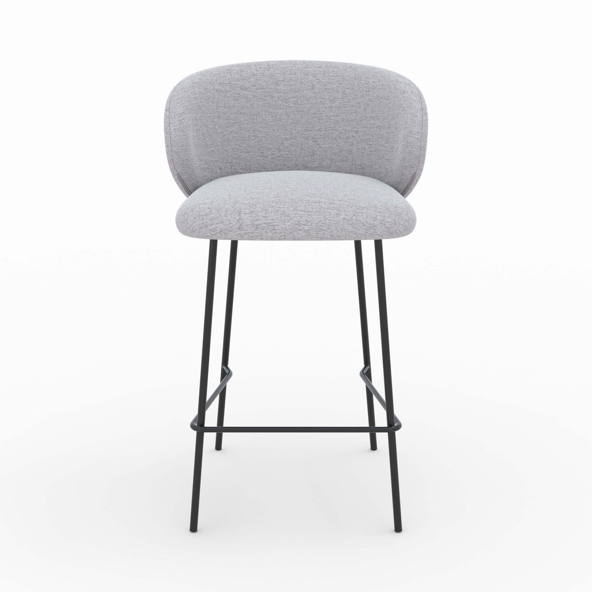 chaise pour ilot central en tissu gris clair 65 cm pieds noirs lot de 2 victoria