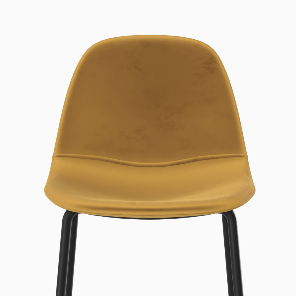 chaise pour ilot central en velours jaune 65 cm henrik