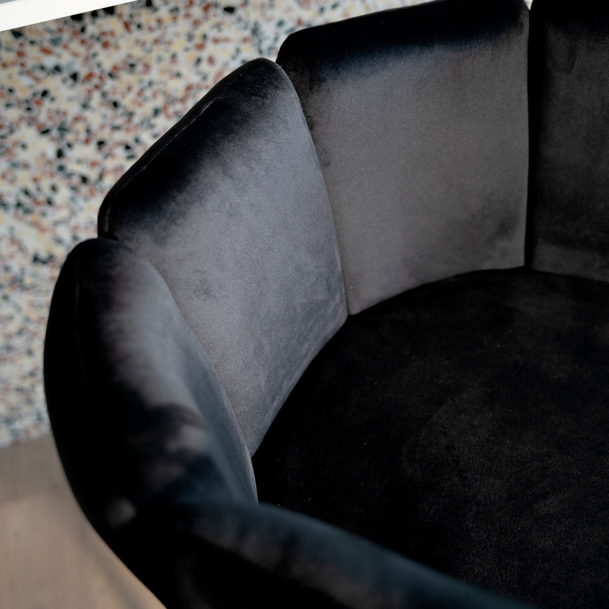 chaise pour ilot central en velours noir 67 cm lot de 2