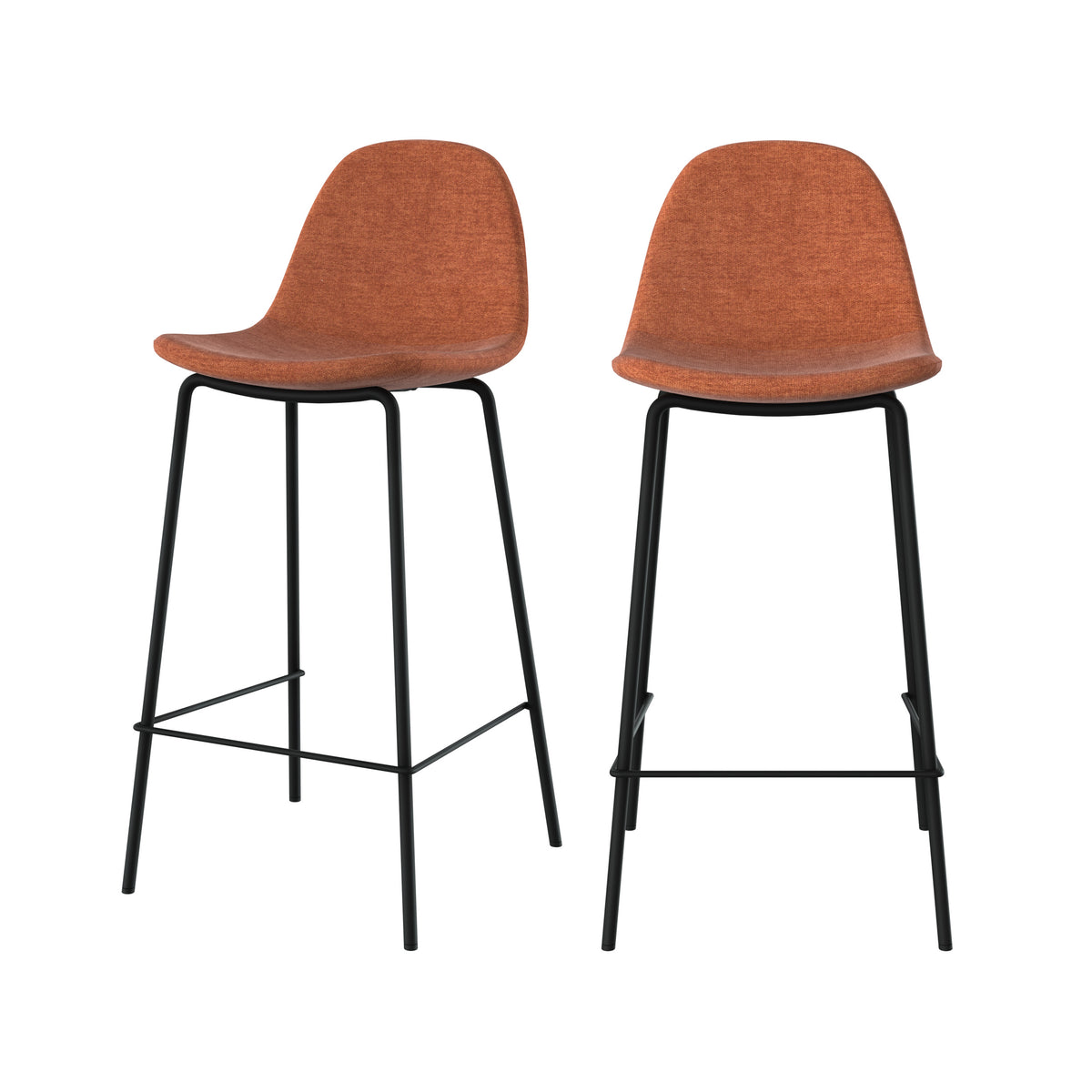 chaise pour ilot central henrik en tissu terracotta chine 65 cm lot de 2
