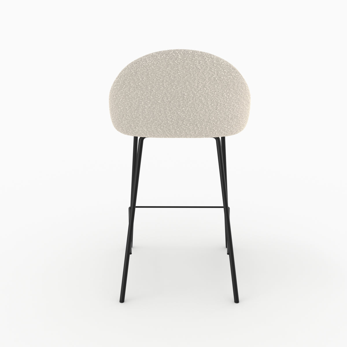 chaise pour ilot central misty effet laine bouclette blanche 65 cm unite