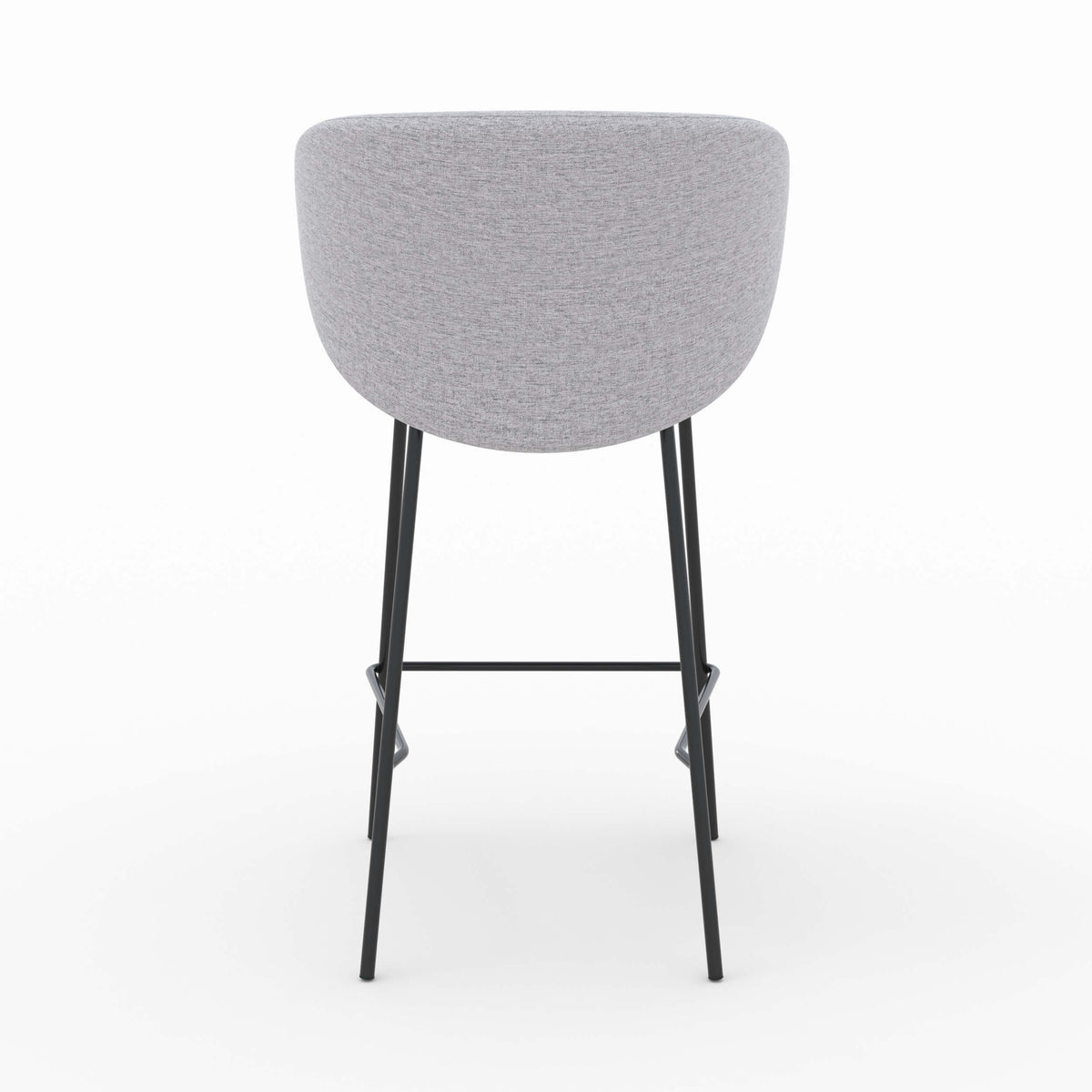 sedia per isola centrale victoria in tessuto grigio chiaro 65 cm piedi neri set di 2