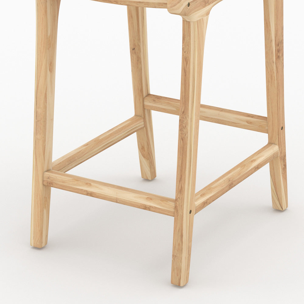 sedia per isola in legno di teak e rattan kyla