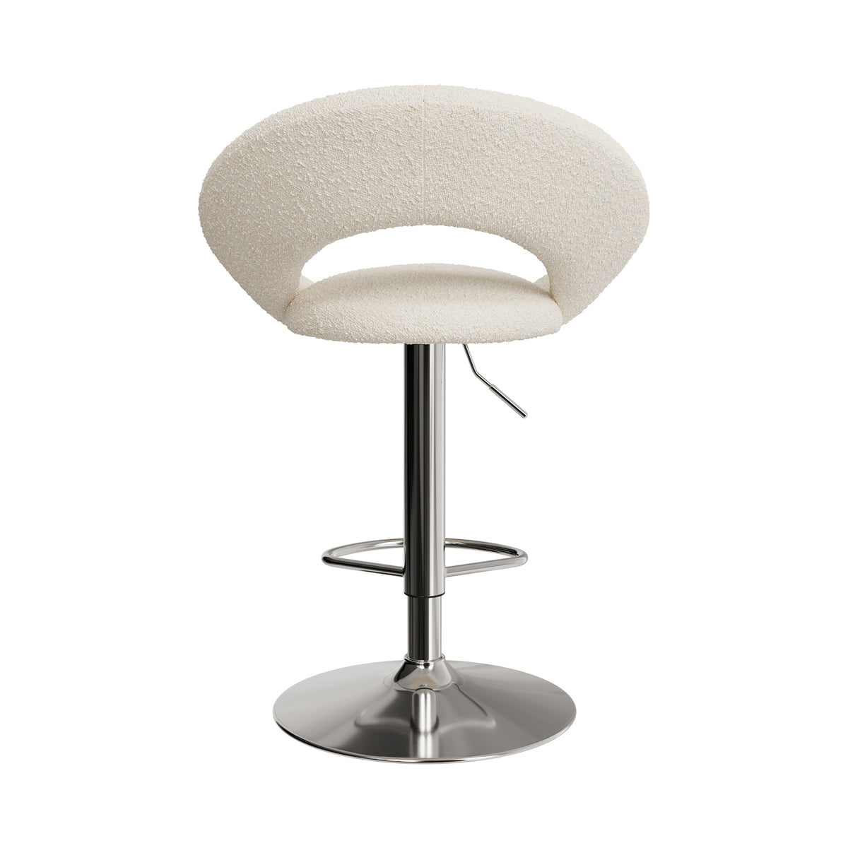 chaise reglable cloclo de bar tissu creme boucle
