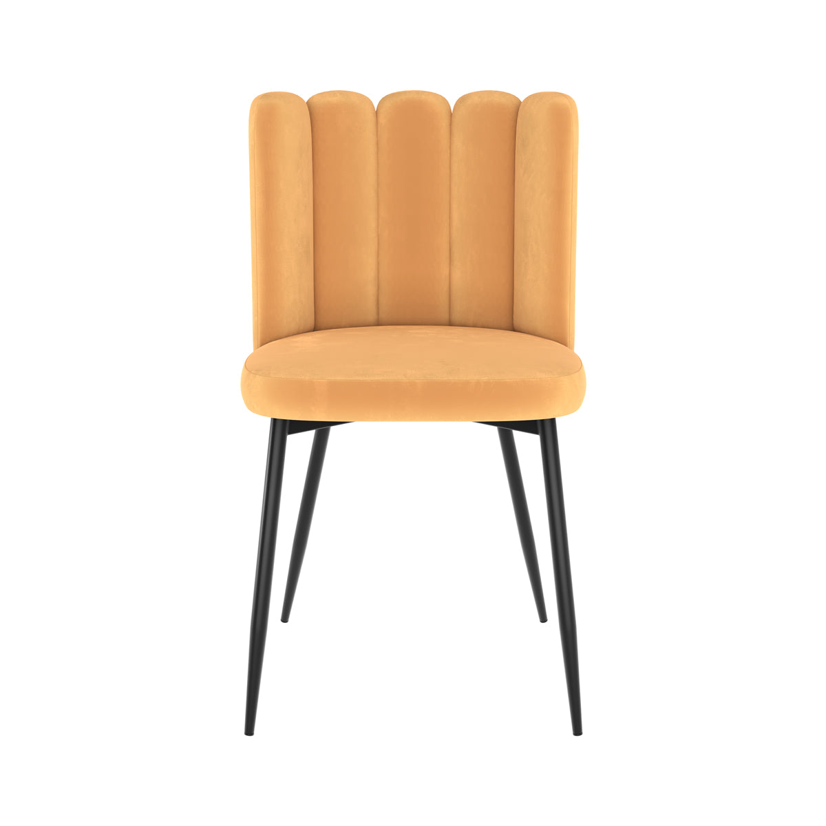 chaise rosy en velours jaune
