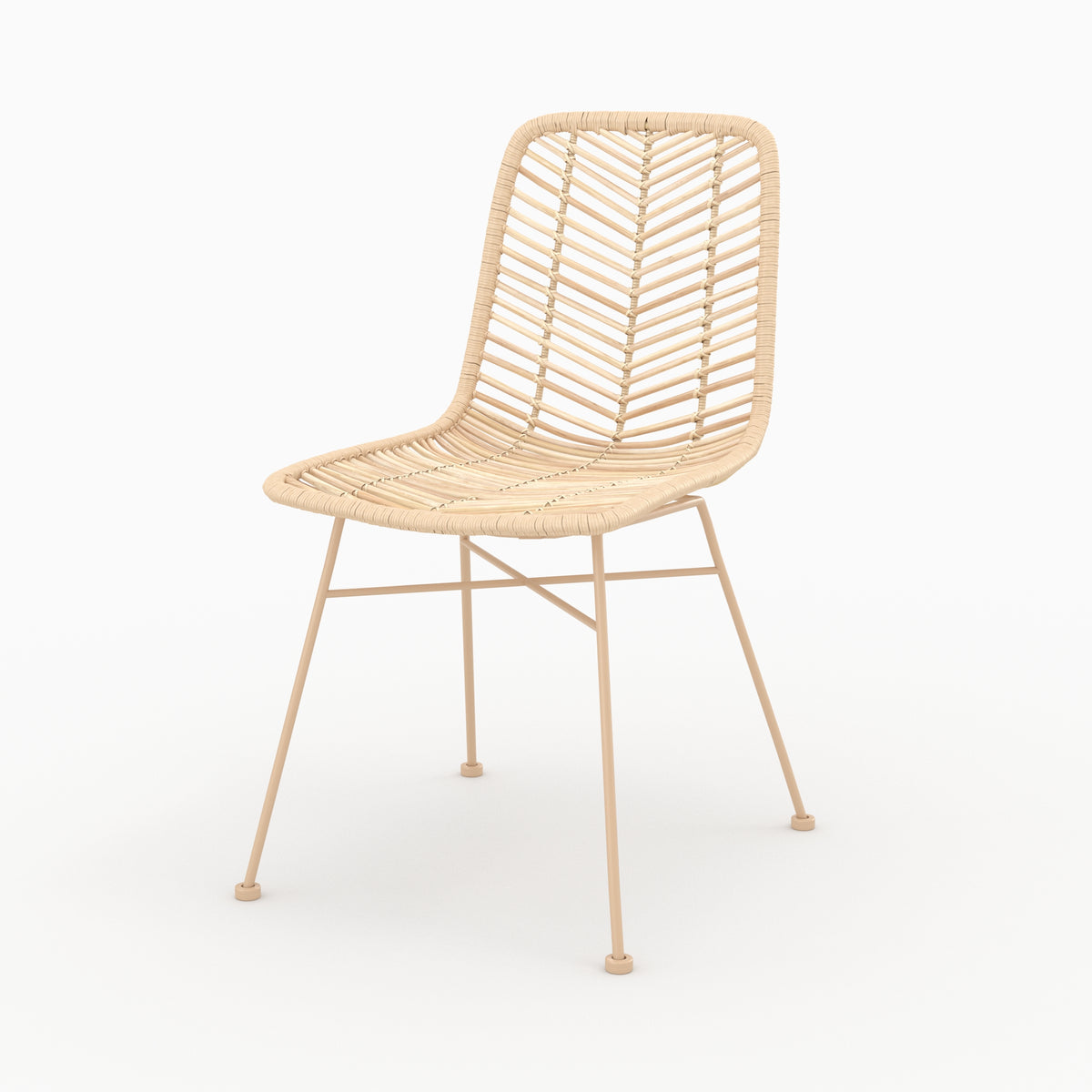 chaise tamara en rotin naturel et pieds beiges lot de 2_2
