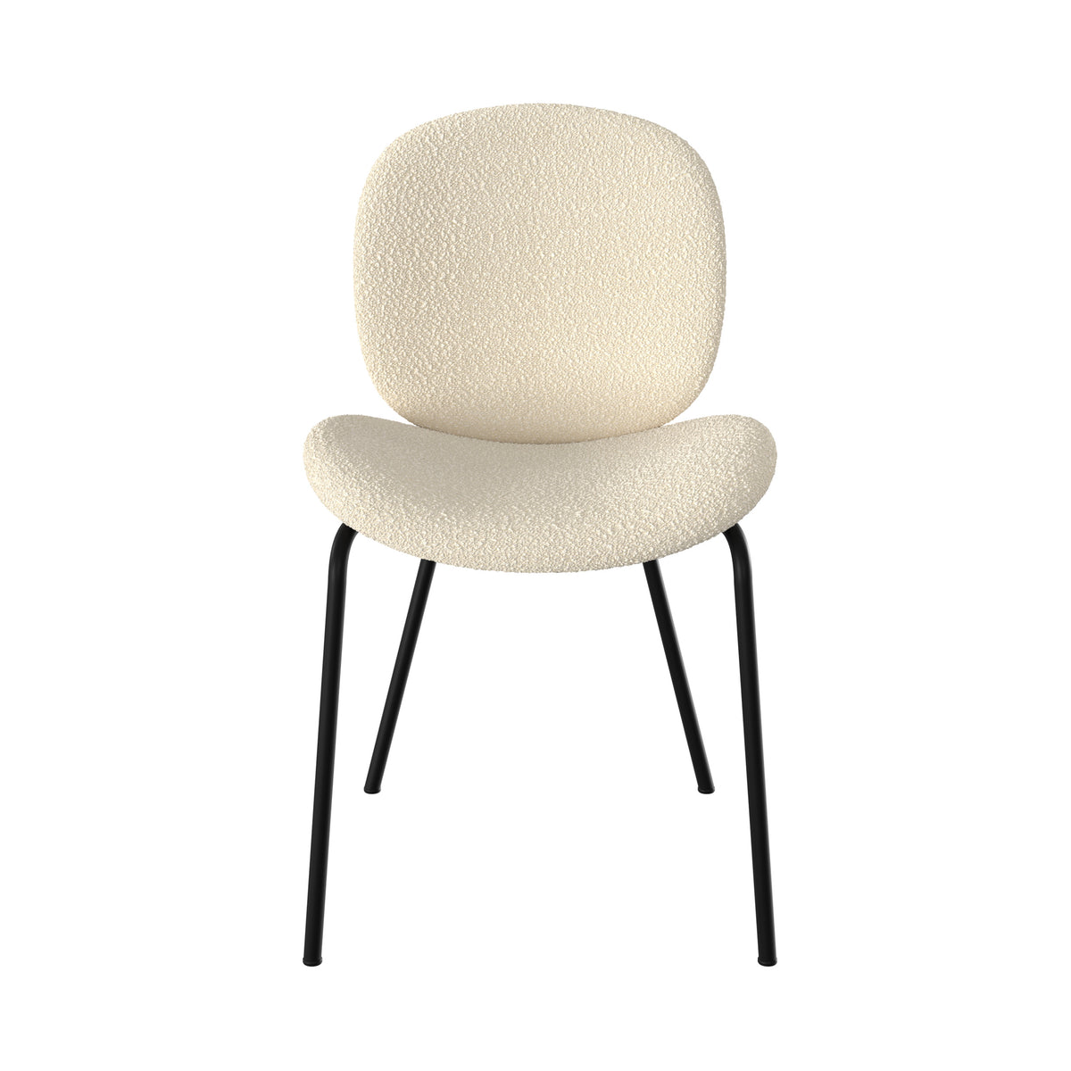 chaise tissu boucle beige pieds noirs lot de 2 iris