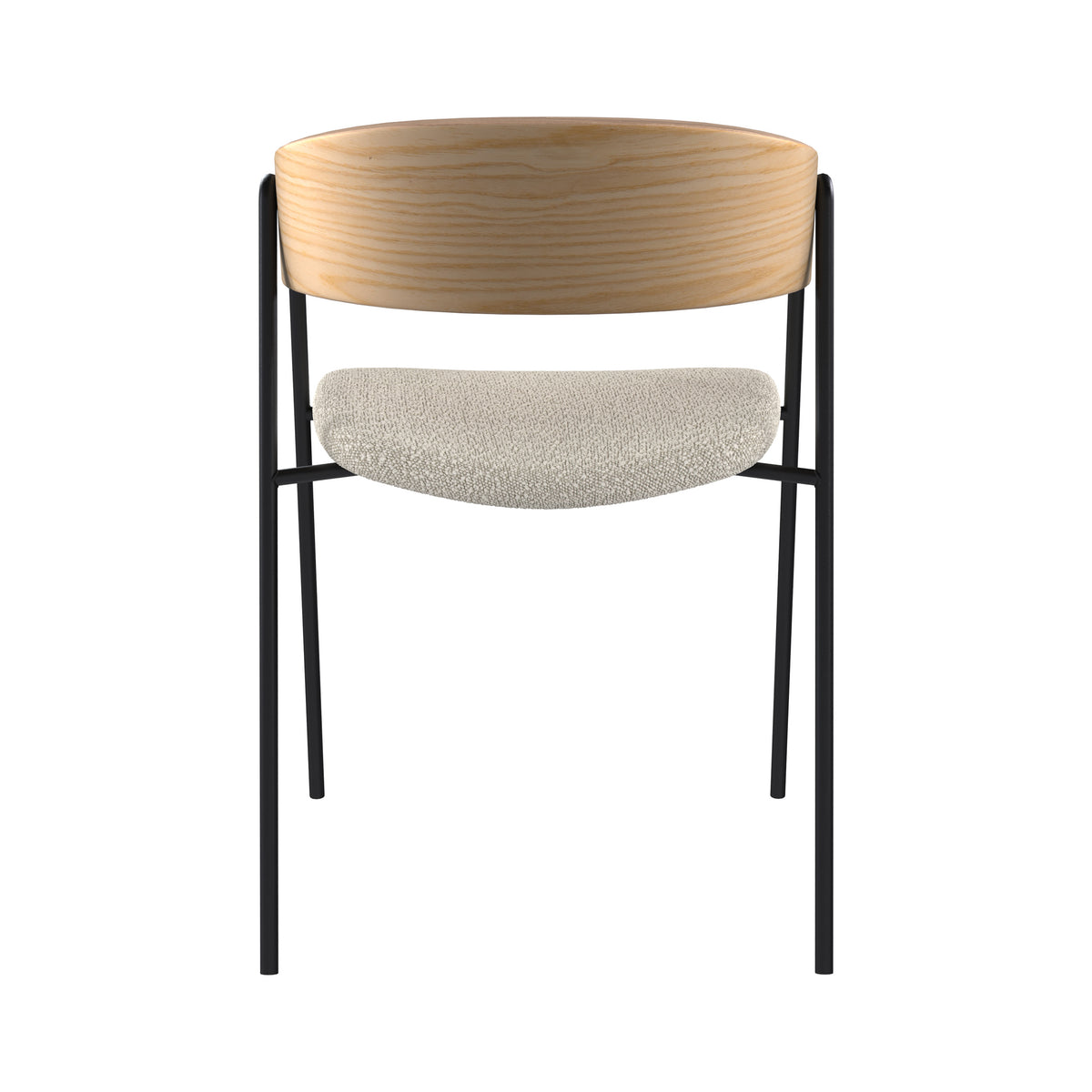 chaise tissu boucle blanc bois de chene lot de 2 esmee