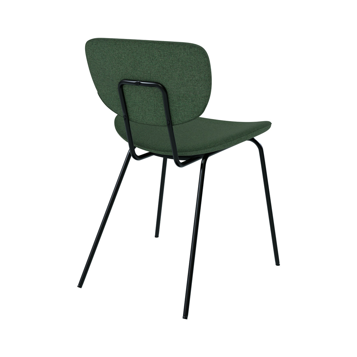 Chaise Verner en tissu vert et pieds en métal noir – Maison Pavane
