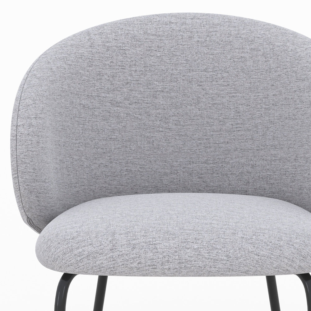sedia victoria in tessuto grigio chiaro con gambe in metallo nero confezione da 2