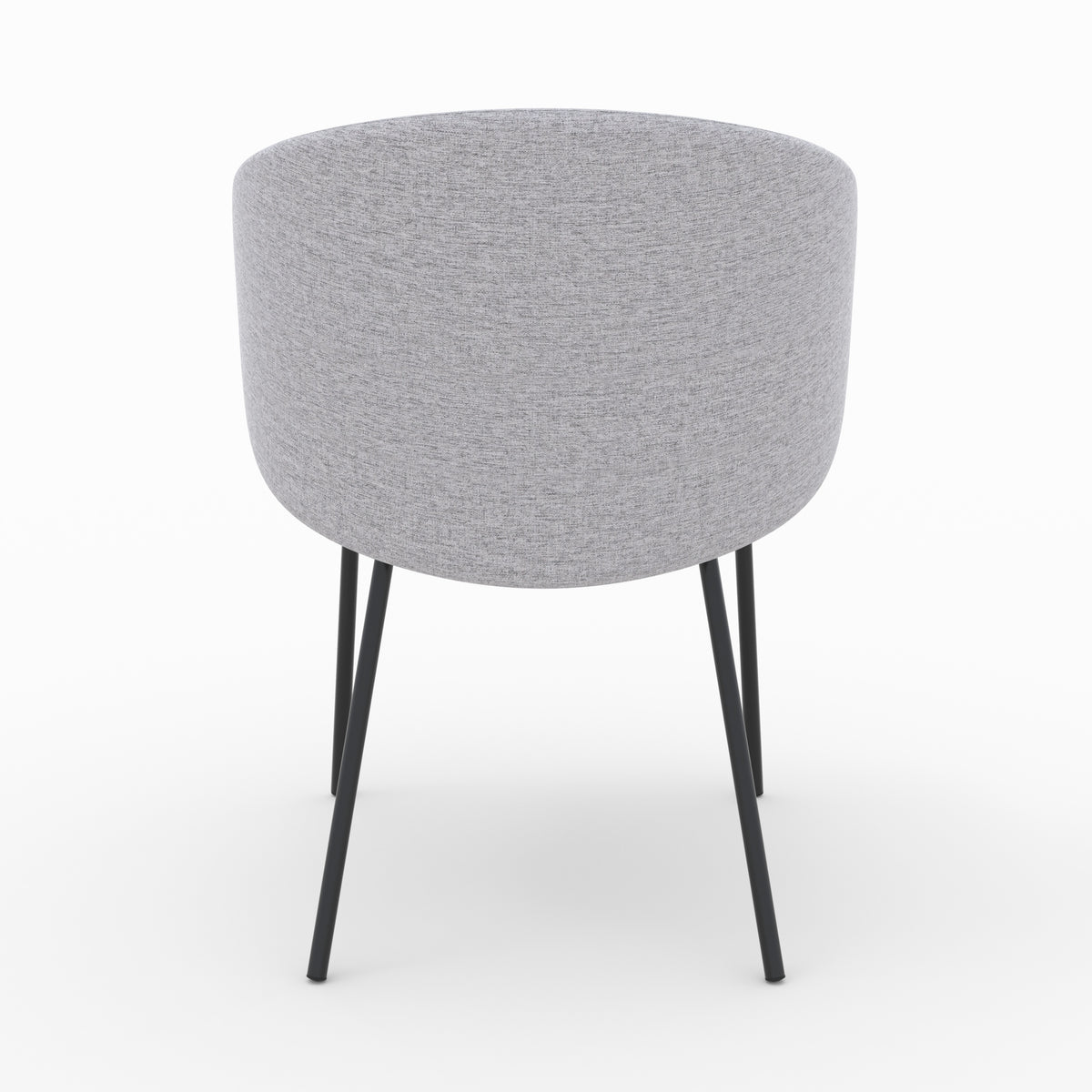 sedia victoria in tessuto grigio chiaro con piedi in metallo nero, set di 2