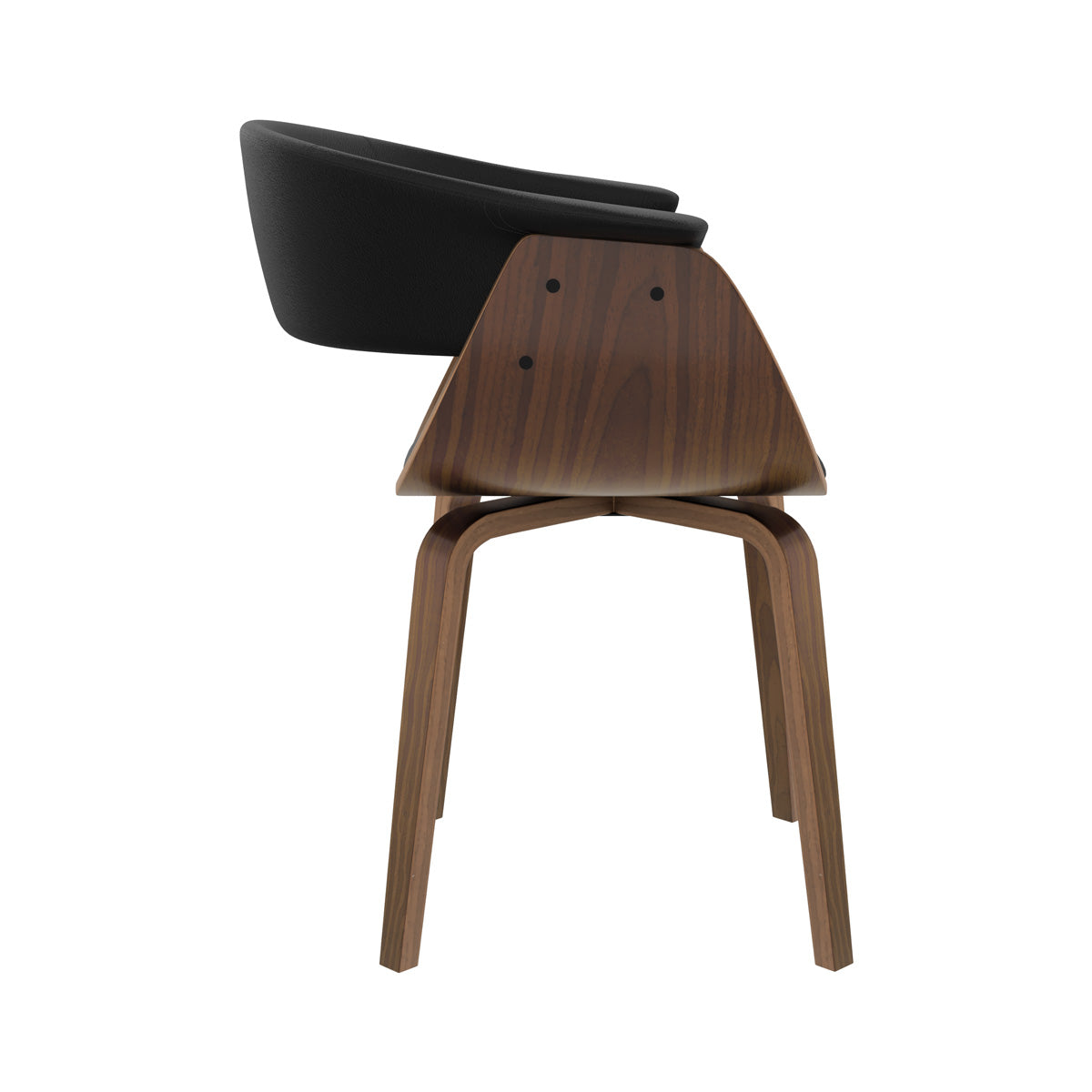 sedia vintage Basile in pelle sintetica nera e legno