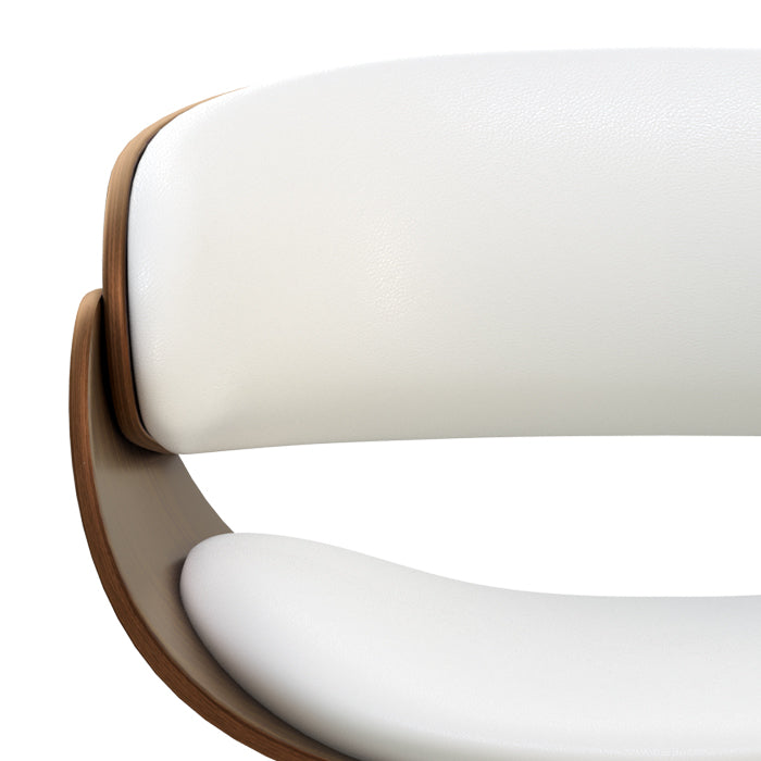 chaise vintage en bois fonce et blanc polo