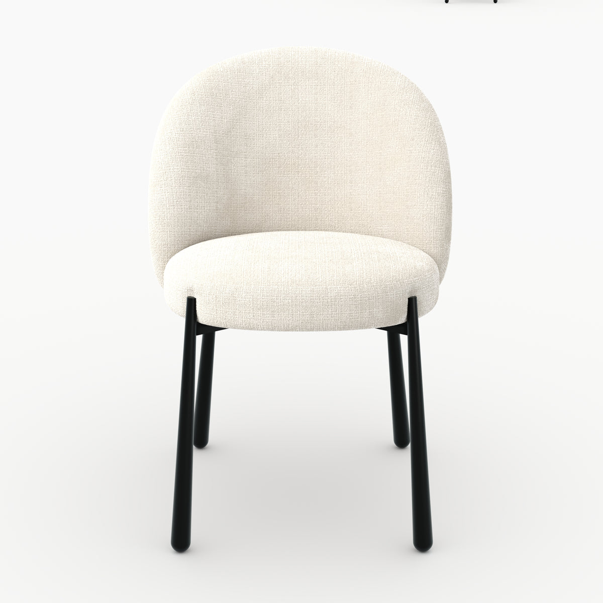 Chaises velours chenille écru lot 2 métal noir Pulpy