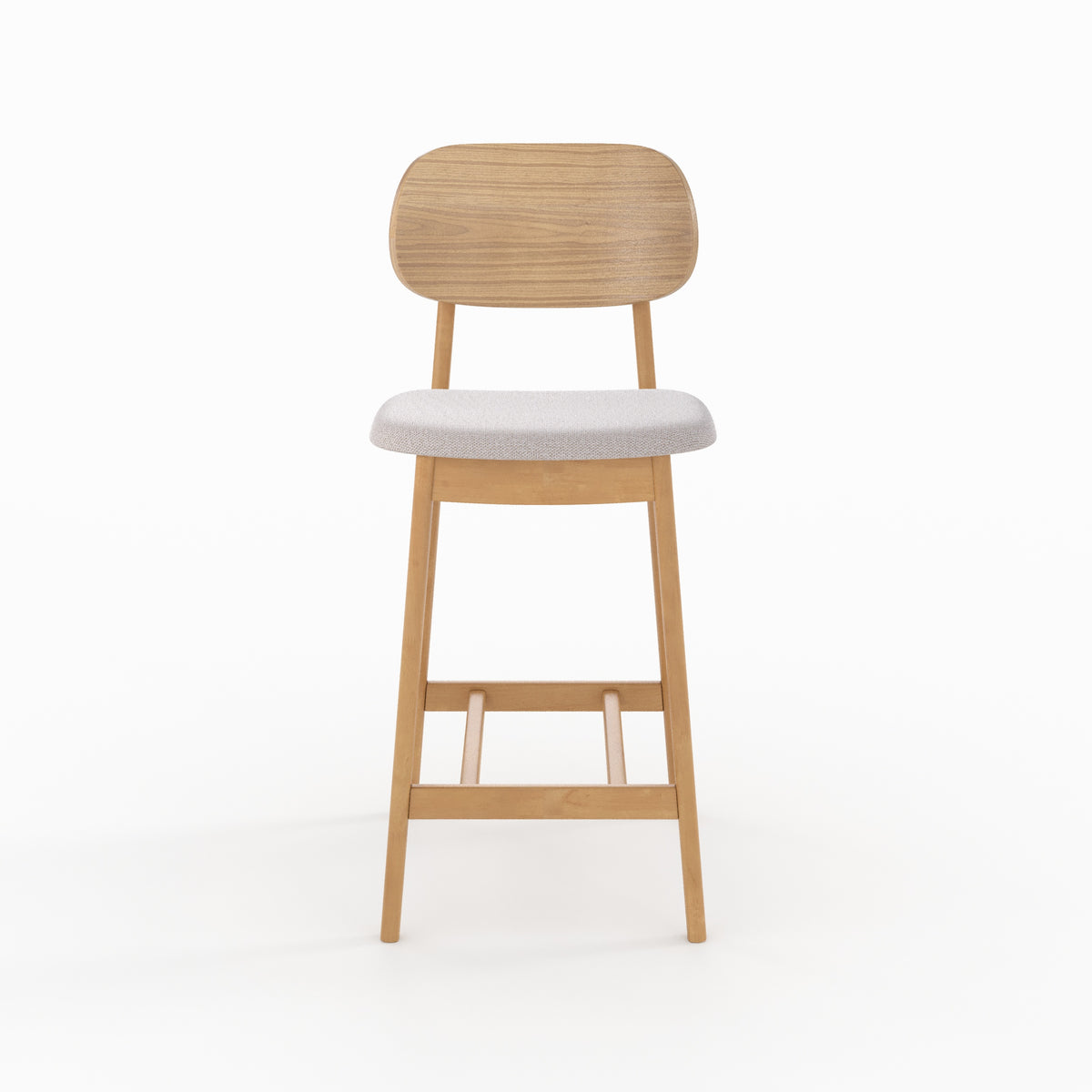 charlize chaise pour ilot central 66 cm en bois clair et tissu beige lot de 2