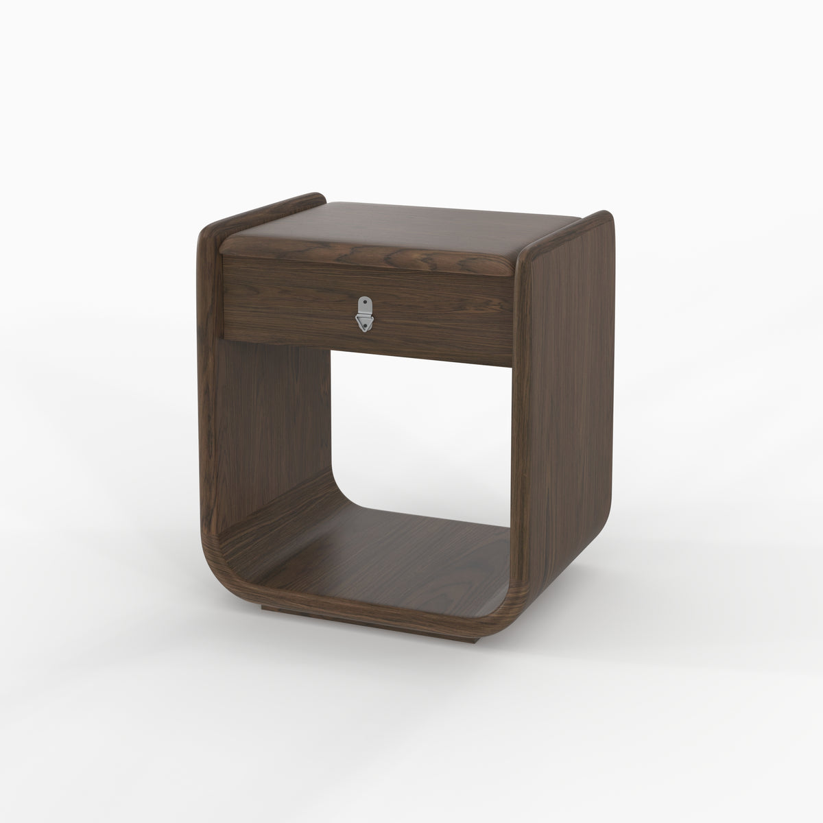 Mesa de noche Eléa en chapa de nogal