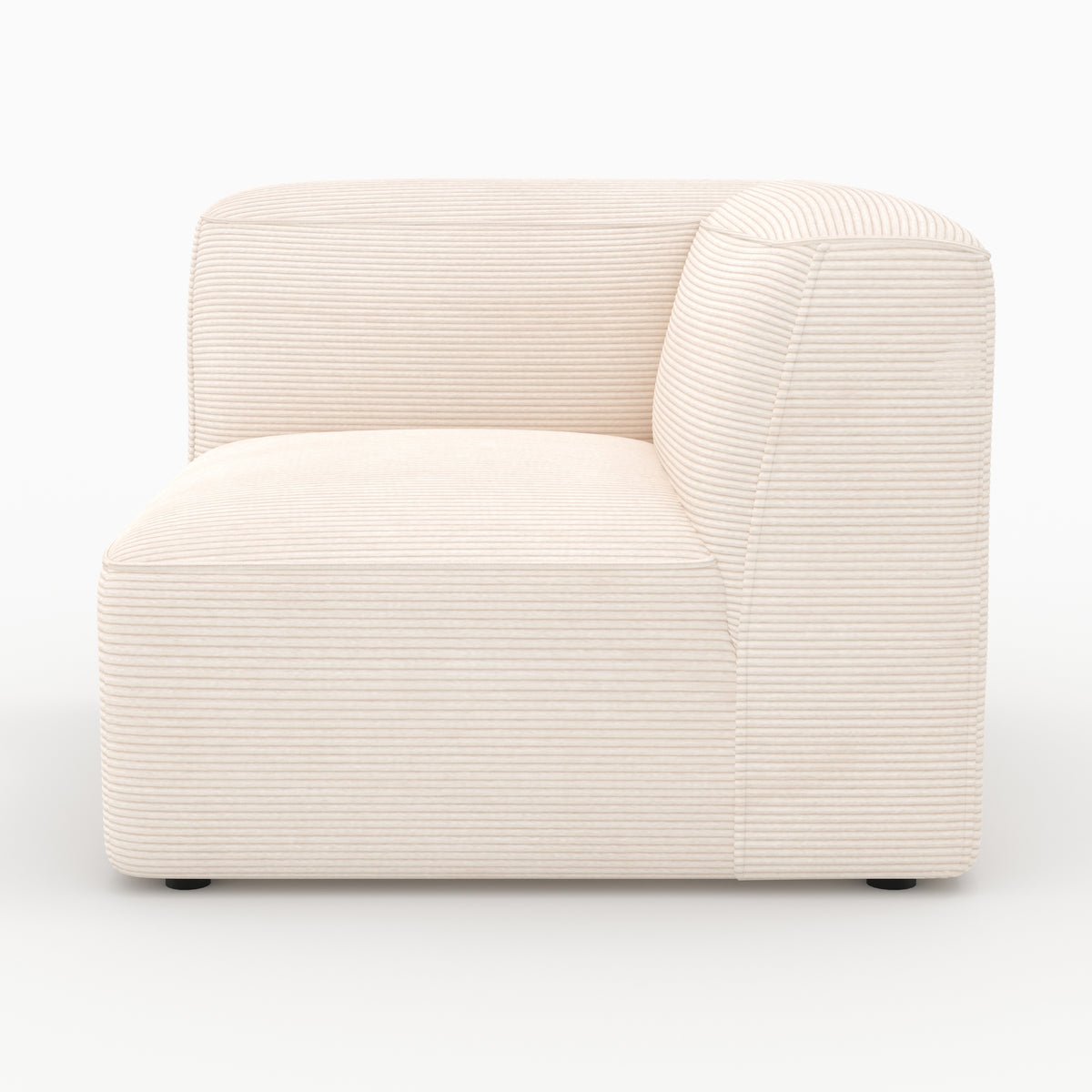 Cocooning canapé Mina angle droit blanc cassé velours modulable