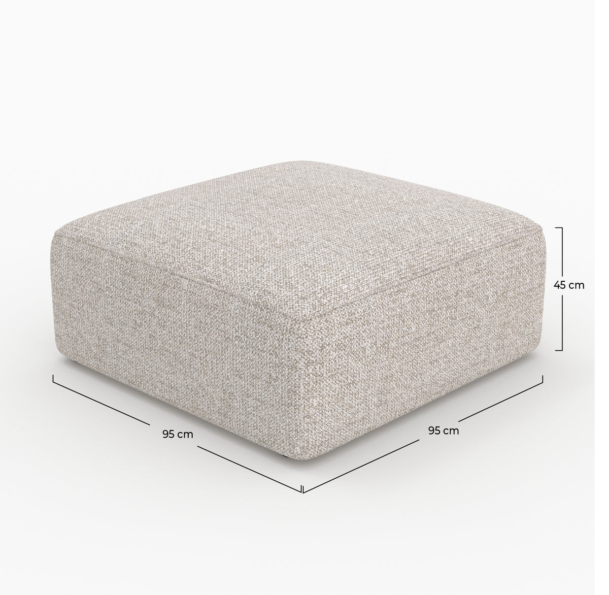 Cocooning pouf carre Hestia canapé modulable tissu beige