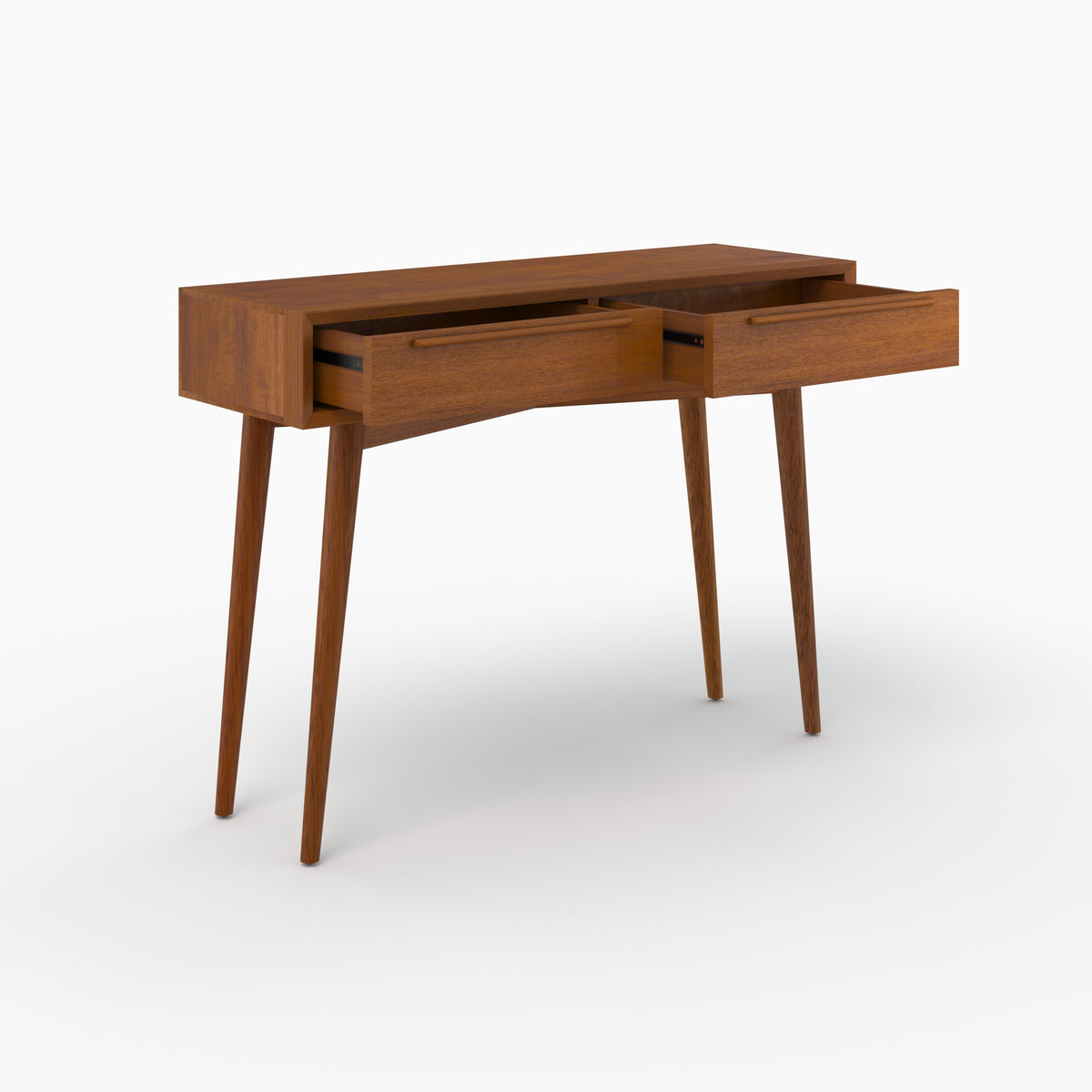 console bois teck massif waya 2 tiroirs rdv deco