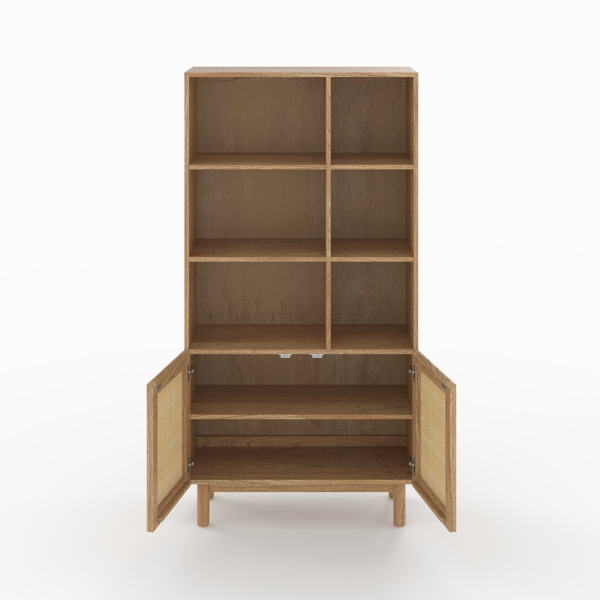 delya bibliotheque bois et rotin etagere et rangement