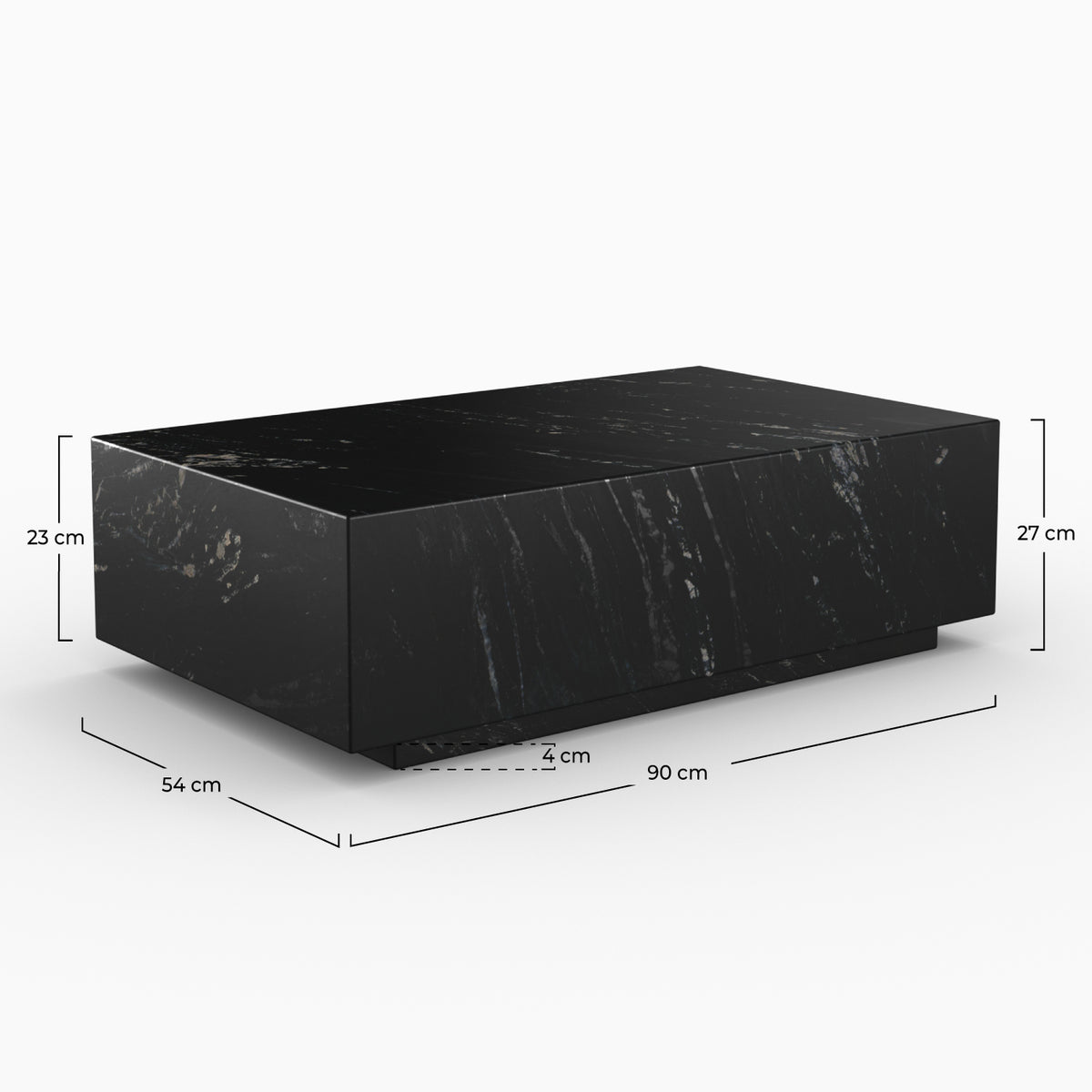 Dimensions table basse marbre noir – Maison Pavane