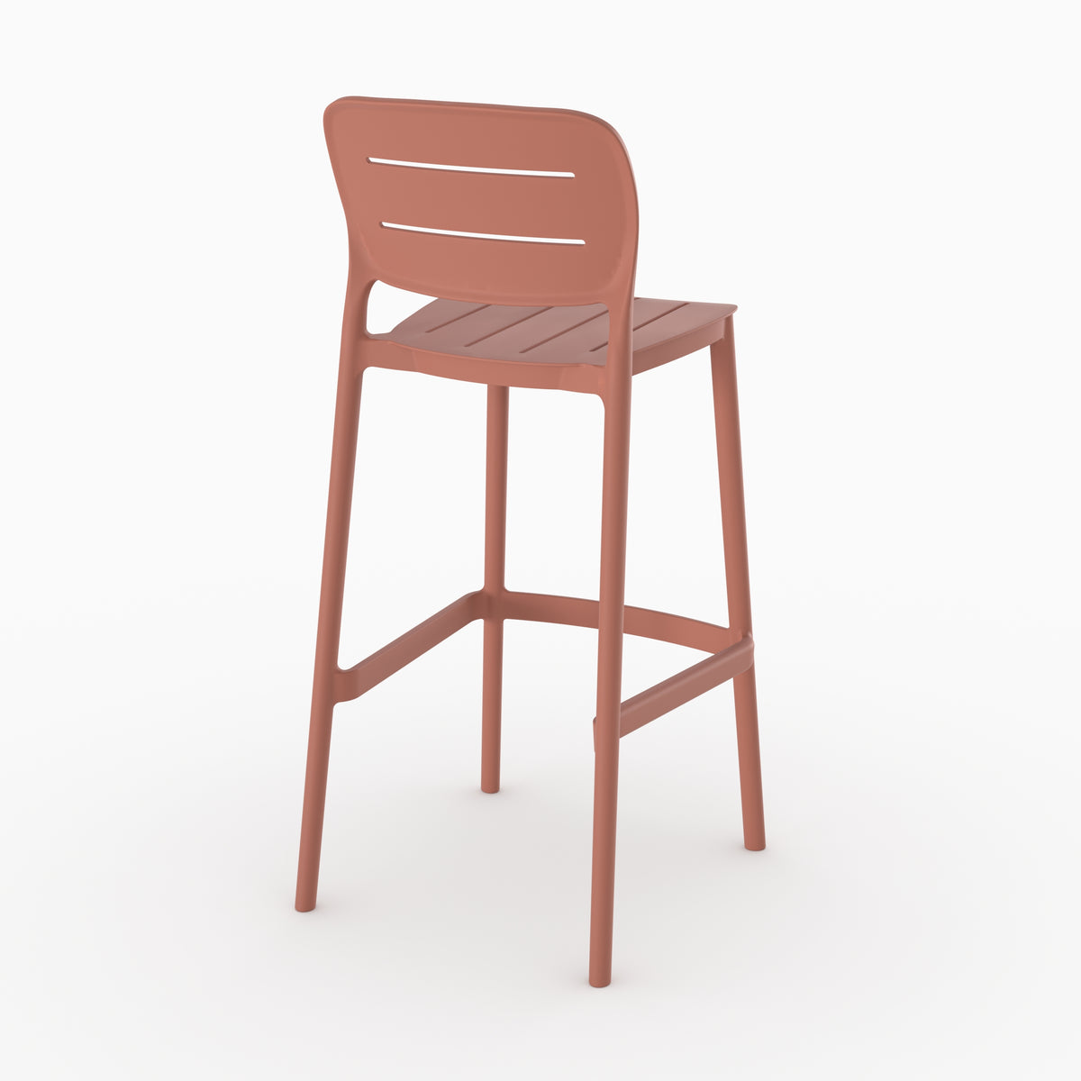 Duli chaise bar extérieur terracotta plastique vue face