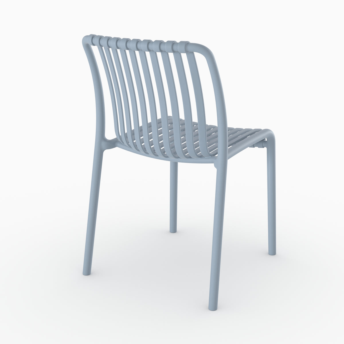 Duli chaise extérieur plastique bleu pastel design empilable vue de face