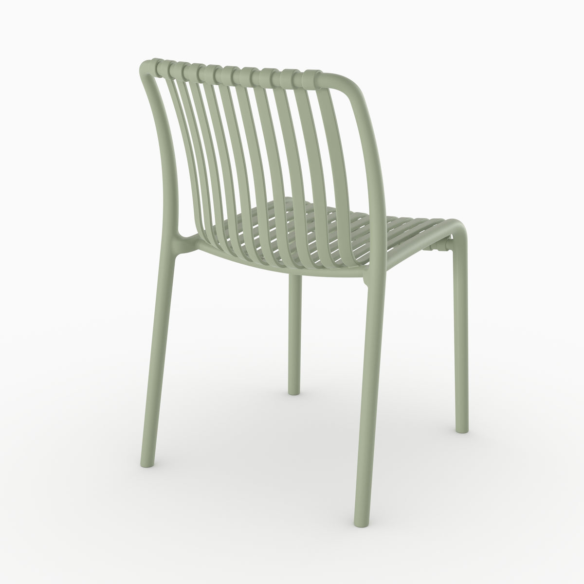 Duli chaise jardin empilable vert pastel vue arrière